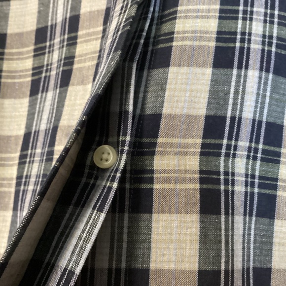 Talbots Irish Linen Plaid Buttoned Front Sleeveless Women’s Top - Picture 10 of 10